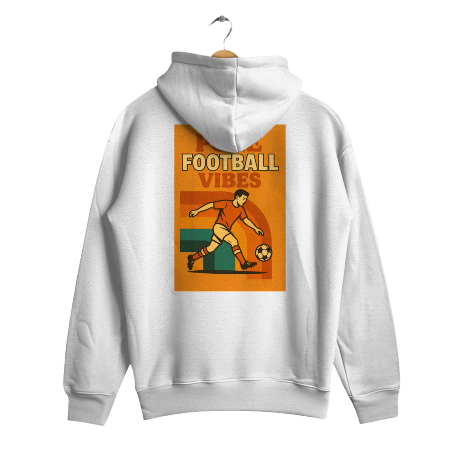 Pure Football Vibes Retro Poster Look - Unisex Hoodie