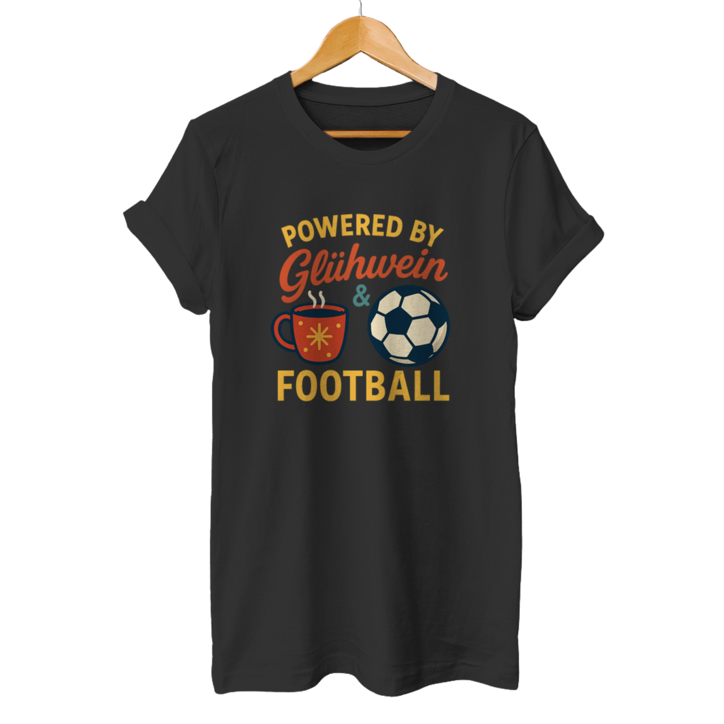 Powered by Glühwein & Football - Unisex T-Shirt