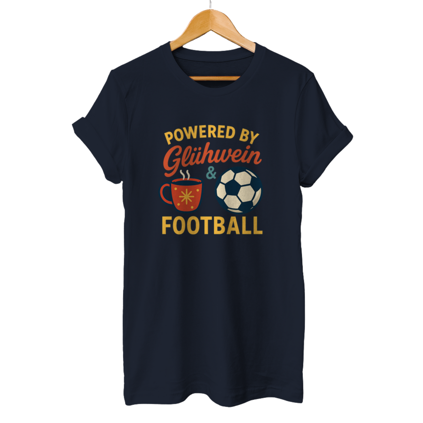 Powered by Glühwein & Football - Unisex T-Shirt