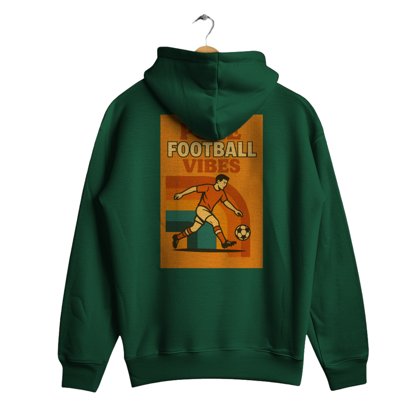 Pure Football Vibes Retro Poster Look - Unisex Hoodie