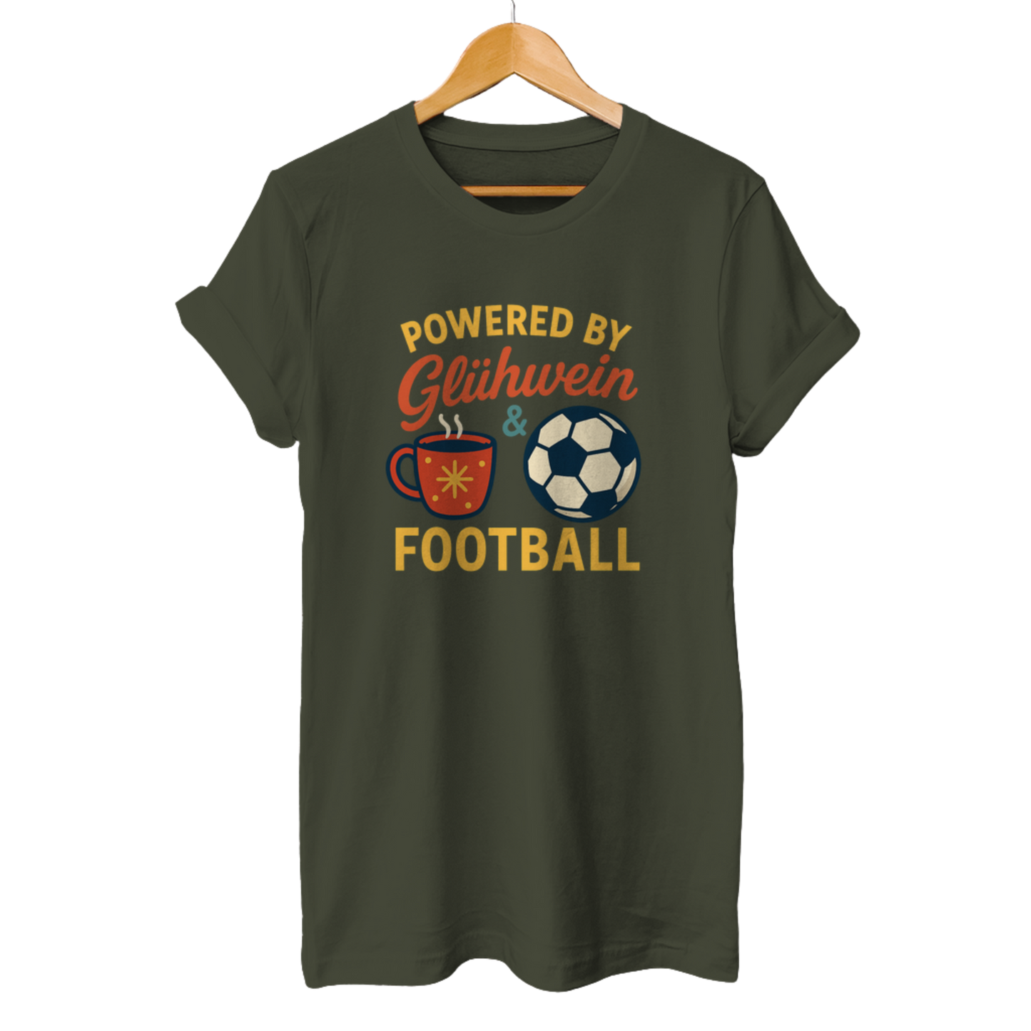 Powered by Glühwein & Football - Unisex T-Shirt