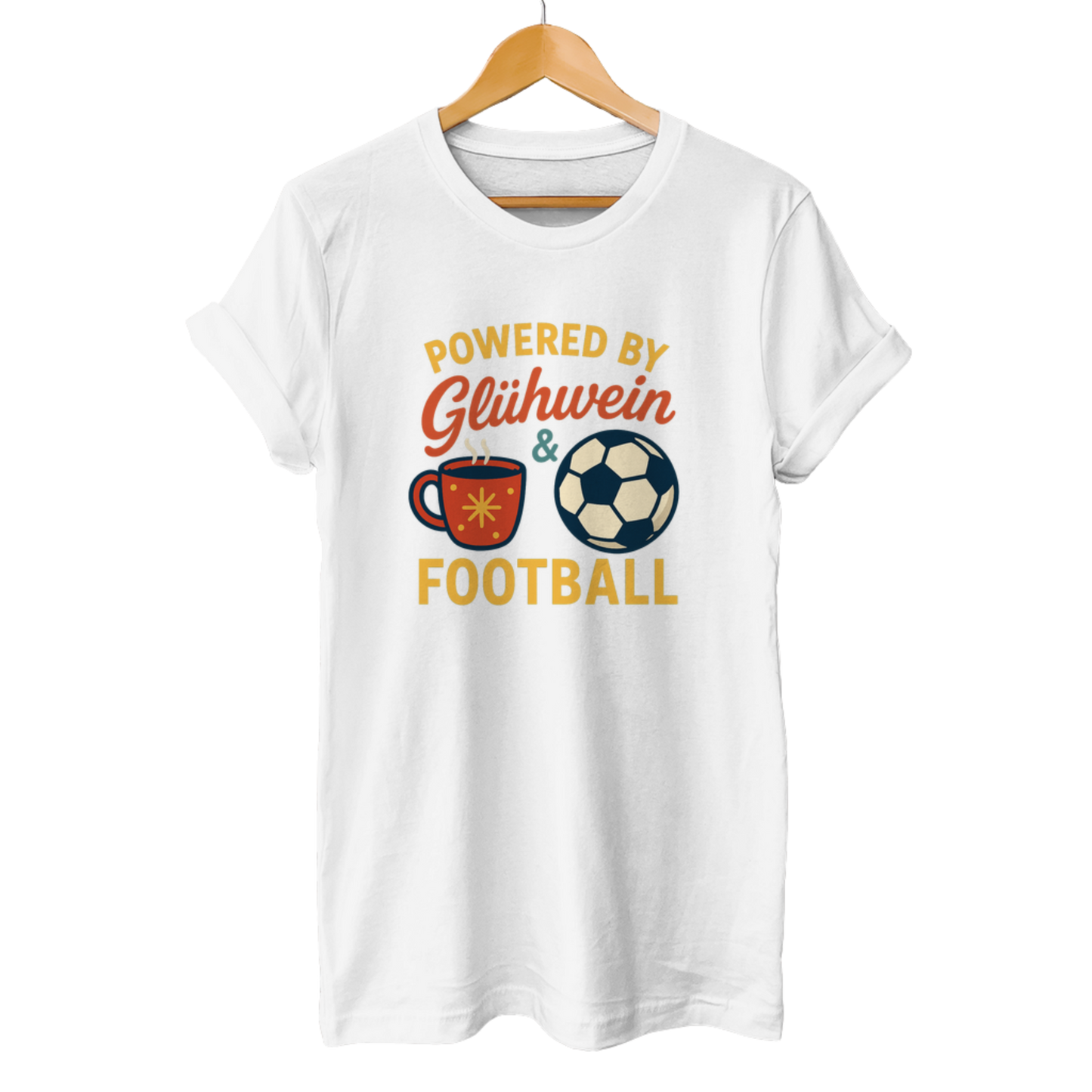 Powered by Glühwein & Football - Unisex T-Shirt